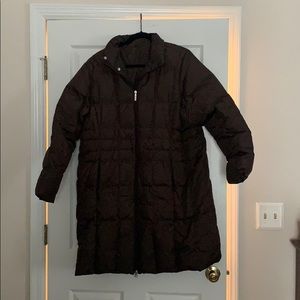 Long brown winter jacket